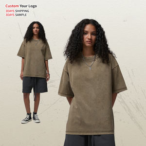 Wholesale Oversized Vintage Distressed Solid Heavyweight 100% Cotton Custom DTG Printed Streetwear <b>Acid</b> <b>Wash</b> Anti-Pilling Men - Product Image 3