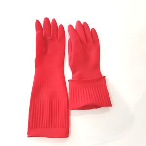 Gants ménagers en caoutchouc rouge de 38cm-Surface antidérapante texturée-Polyvalent pour le nettoyage, la <span class=keywords><strong>vaisselle</strong></span> et l'entretien ménager - Product Image 2