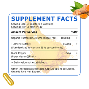 Cápsulas Dietéticas Naturales Más Vendidas con Cúrcuma, Extracto de Cúrcuma que Promueve la Actividad Antioxidante, Cápsulas de Curcumina - Product Image 6