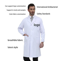 Blouse de Laboratoire Unisexe pour Médecins, Gown Médical Blanc, Uniforme Hospitalier Homme, Blouse Chirurgicale, Vêtement de Travail