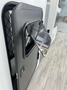 Porte de caravane, camping-car, remorque, côté passager et côté conducteur, noire, avec double vitrage, cadre en alliage d'aluminium, fenêtre moderne d'évasion - Product Image 3