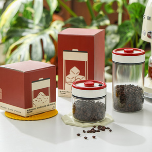 Manual Vacuum Sealed Tank 500ML900ML1200ML1800ML Glass Jar For Coffee Bean Storage - Product Image 1