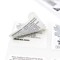 Étiquettes adhésives personnalisées à double couche, imperméables, imprimées avec du feuillage doré, estampées à chaud, pour l'emballage des rouges à lèvres et des soins de la peau