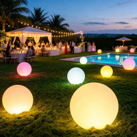 Lámpara Esférica LED para Exteriores, Resistente al Agua, con Cambio de Color RGB, Luz Redonda en Forma de Bola, Fabricada en PE, Clasificación IP65, Decoración para Jardín, Fiestas