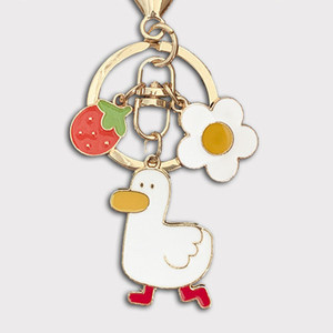 Custom Large Animal Enamel Keychain for Love You Duck Charm for Business Gifts Metal with Plated Technique - Product Image 4