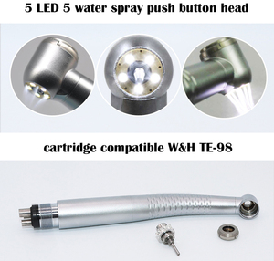 Pulsante silenzioso del rotore dell'aria della turbina del LED manipolo ad alta velocità principale dentale portatile con 5 lampade ha condotto la luce - Product Image 4