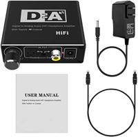 Convertisseur Audio DAC hi-fi stéréo optique, w, amplificateur de casque d'écoute, numérique SPDIF Toslink, convertisseur Coaxial vers analogique, noir