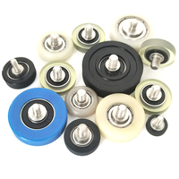 Roues à roulettes en PU OD 16-25MM avec roulements et filetage, rouleaux revêtus de caoutchouc pour portes industrielles et machines