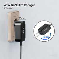 Cargador de Pared Portátil Tommox de 45W GaN, Tipo-C PD, Plegable, Enchufe EU/KR, Adaptador de Carga Rápida USB C para iPad/Tablet/Teléfono