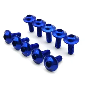 Tornillos de Carenado de Aluminio Anodizado Negro, Rojo, Azul y Dorado M6 x 20 mm para Motocicleta - Product Image 4