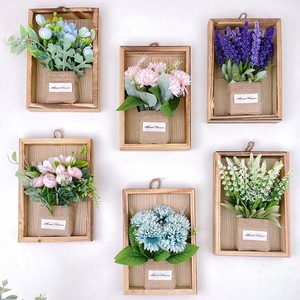 Artificial Bud Hydrangea Flower Wooden 3D Photo Frame Wall Hanging Plant Wall Decor Factory Direct Supply For Home Decoration - Product Image 1