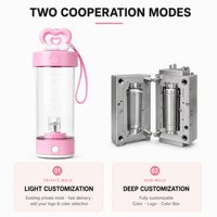 Mug électrique auto-mélangeur pour adultes, idéal pour la salle de sport, portable, anti-fuite, réutilisable, mélangeur de café et de lait avec un joli design rose, cadeau
