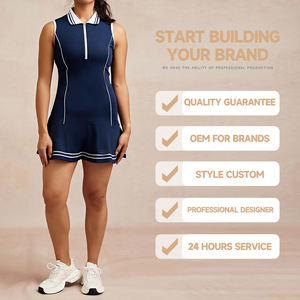 Vestido deportivo Luckpanther con cuello Polo y cremallera para mujer, vestidos de Bádminton de Golf al aire libre, vestido de tenis con pantalones cortos de seguridad - Product Image 6