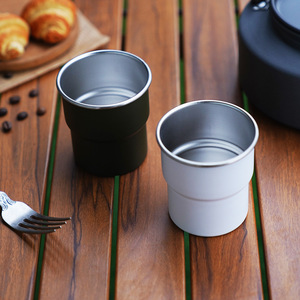 आउटडोर पोर्टेबल कैंपिंग बीयर कॉफी कप 304 स्टेनलेस स्टील एकल लुढ़का पानी चरण मिनी लट्टे कॉफी मग - Product Image 6