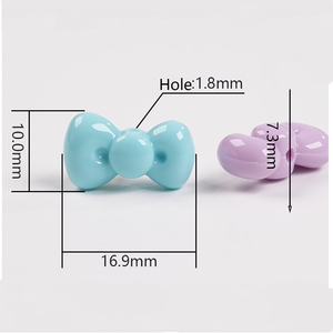 Mini Perlas <span class=keywords><strong>de</strong></span> Lazo Color Crema <span class=keywords><strong>de</strong></span> 17x10mm con Agujero, Lindas Perlas Acrílicas con Forma <span class=keywords><strong>de</strong></span> Lazo para DIY, Cadena para Teléfono, Pulsera, Collar, Fabricación <span class=keywords><strong>de</strong></span> Joyería - Product Image 6