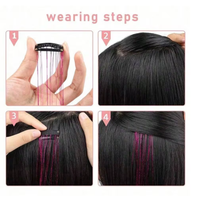 Lot de 12 extensions capillaires à clip scintillantes colorées de 20 pouces, kit d'accessoires capillaires élégants en guirlandes pour femmes, fabriquées en cristal