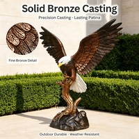 Statue d'aigle en bronze TREVI 120 cm, sculpture d'aigle en vol, moulage à la cire perdue, artisanat manuel, pour villa de luxe et jardin