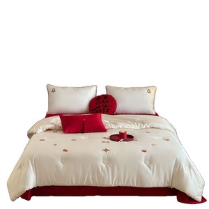 Couette de mariage Hongchang en fibre de soja brodée Double Bonheur, toutes saisons, 8,1-9 Jin - Product Image 5