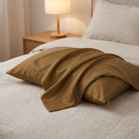 Parure de draps et taies d'oreiller 4 pièces en Tencel 300TC, couleur unie, style moderne et luxueux pour la maison