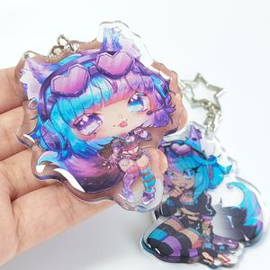 KUIEN Porte-clés personnalisé avec impression de dessin animé, en acrylique époxy brillant, tendance de la mode, cadeau promotionnel - Product Image 2