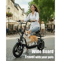 Patinete Eléctrico para Adultos con Asiento, Motor de 800/1200W, Alcance Máximo de 30 Millas y 20 mph, Patinete Eléctrico Plegable con Neumáticos Gruesos de 14 Pulgadas