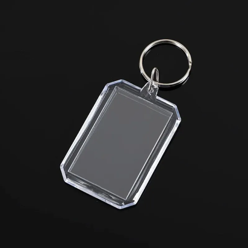 Cadre photo porte-clés en acrylique transparent étiquette de rangement en plastique transparent suspendu porte-clés en acrylique personnalisé photo blanc