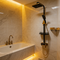 Système de douche avec choix de modèle, pomme de douche et douchette à main, accessoires de douche à effet pluie muraux, ensemble de douche