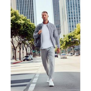 Custom Zengjo <b>Men's</b> Full-Zip Knitted Track Jacket <b>Fleece</b> Windproof Stand Collar Athletic Sweatshirt Mock Neck Sport Coat - Product Image 3