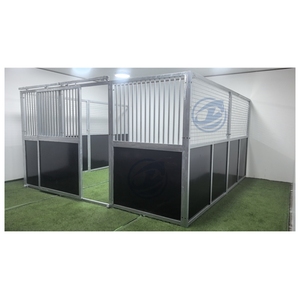Vender pré-fabricados de alta qualidade Bambu-enchimento Cavalo Equestre Estável com Telhado Exterior Portátil Galvanizado Cavalo Celeiro - Product Image 1