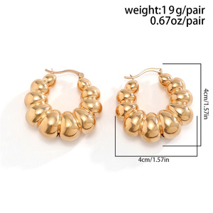 SHIXIN Hochwertige Vintage Punk Geometrische Kreisförmige Creolen Damen Trendige <span class=keywords><strong>Goth</strong></span> Exquisite C-Form Piercing Ohrringe Y2K Schmuck - Product Image 6