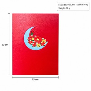 Carte de vœux 3D en forme de fleur, imprimée UV, en papier découpé ajouré, carte cadeau, décoration pour anniversaire, mariage, motif fleur de lune - Product Image 3