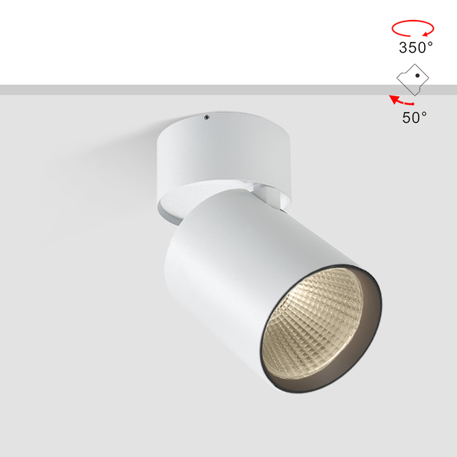 Wall Washer Surface Mount Spot Light 15W 25W  Gallery Indoor Ceiling Moving Head Adjustable Dali Dimmable COB LED Spotlight