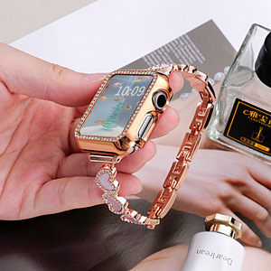 Bracelets de montre Upro Fashion Heart Diamond pour Apple Watch, bracelet pour IWatch, chaîne de poignet, bracelet intelligent, 42, 44, 45, 49 mm - Product Image 6