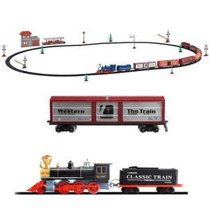 Tren de Juguete Clásico a Pilas, Pista de Tren para Niños, Juguete de Bricolaje, Pista de Tren Eléctrica de Simulación con Luces y Música - Product Image 3