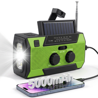 Radio de Emergencia AM FM con Alarma SOS, Linterna LED y Luz de Lectura, Alimentada por Energía Solar de 5000 mAh, para Preparación en Casos de Desastre