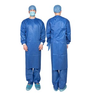 Batas Quirúrgicas Desechables de Color Azul Oscuro, No Estériles, Ortopédicas, de Tela No Tejida SMS, para Quirófano - Product Image 1