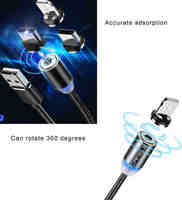 Usb tipo C Android Accesorio móvil Cable de datos de celda Micro magnético 3 en 1 carga rápida para teléfono
