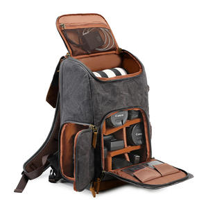 Vintage <b>17</b>-<b>Inch</b> <b>Laptop</b> Backpack Multifunctional Outdoor Photography <b>Bag</b> Backpack Mirrorless Waterproof Shockproof Canvas - Product Image 4