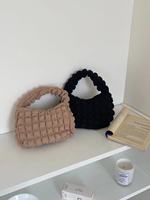 Sac à main léger à porter sous les bras de bonne qualité, mignon luxe, couleur unie, petit sac à main matelassé à bulles