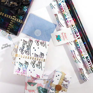 กระดาษเคลือบ80กรัม43*300ซม. ม้วนกระดาษห่อของขวัญตามสั่ง - Product Image 1