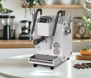 Cafetera Espresso Profesional Semiautomática de Acero Inoxidable con Medidor y Espumador de Leche - Product Image 3