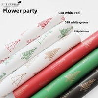Papier d'emballage écologique et recyclable pour bouquets de fleurs de Noël, vente en gros transfrontalière pour usines de fleurs, emballage cadeau