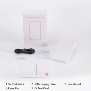 Uyisi 스마트 UV LED 포켓 미러 충전식 무선 자외선 차단제 메이크업 화장대 배터리 작동 UV 감지 매직 미러 - Product Image 6