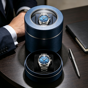 Boîte à montre ronde en tube de papier, boîte cadeau cylindrique de luxe pour montre-bracelet, emballage de montre haut de gamme, emballage pour montre homme - Product Image 6