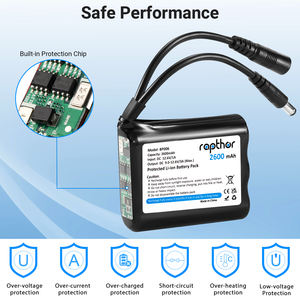 Аккумуляторная батарея Rapthor 12В 2600мАч литий-ионная с зарядным устройством, совместимая с устройствами 12В, для проектов DIY и т.д. - Product Image 5