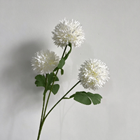 Boule de chrysanthèmes artificiels à 3 têtes en soie, faite à la main, moderne, écologique et recyclable, pour arrangements floraux de mariage, maison et fête