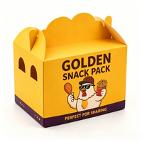 Boîte à poulet frit en kraft écologique avec poignée, emballage jetable personnalisé pour hamburgers, cuisses de poulet, BBQ, à emporter