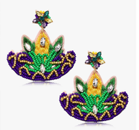 Nouveauté perle de rocaille colorée yeux tissés boucles d'oreilles fait à la main mardi gras masque de perles de rocaille personnalisé
