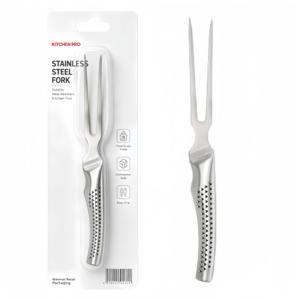 High-quality 8-inch stainless steel steak <b>knife</b> and meat fork <b>set</b>, with honeycomb-shaped hollow ergonomic handle - Product Image 1
