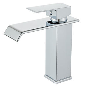 Moderno <span class=keywords><strong>Miscelatore</strong></span> Monocomando a Cascata per <span class=keywords><strong>Lavabo</strong></span> in Ottone Dorato con Valvola in Ceramica, Touchless Monoforo Temporizzato per Bagno - Product Image 2